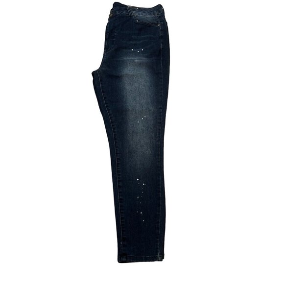 NWT MASSINI Jeans Women's Tapered Leg Denim Hi-Rise Blue Plus Size 18 - Picture 7 of 12